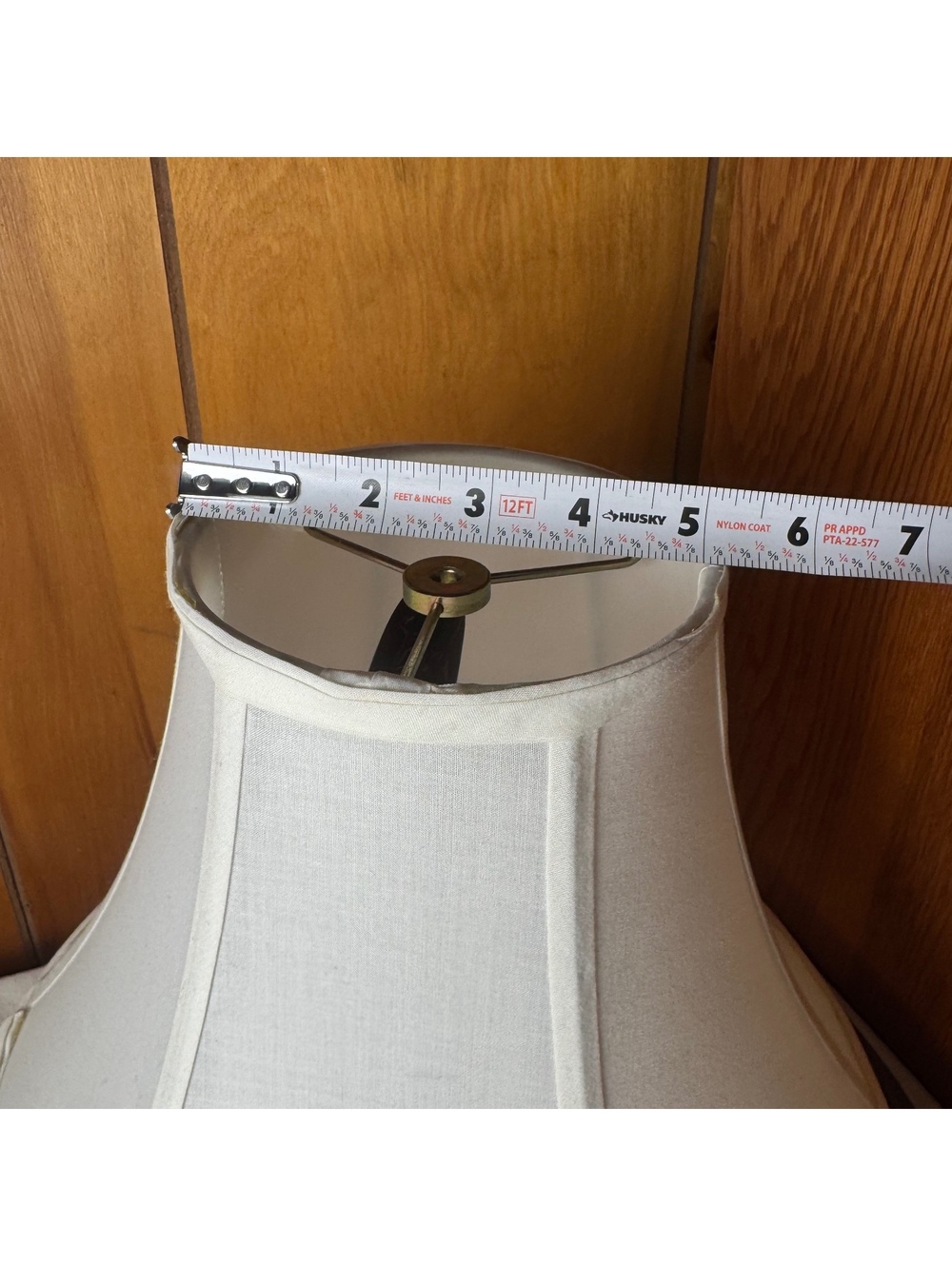 Vintage Ivory Bell Lamp Shade Pink Beaded Fringe Cottage Victorian Decor - Picture 8 of 9